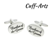 Brother of the Groom Cufflinks Satin Oval Men Cufflinks Gift