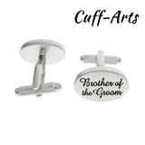 Brother of the Groom Cufflinks Satin Oval Men Cufflinks Gift