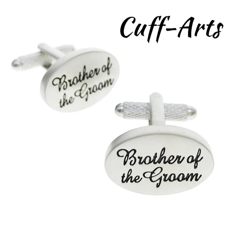 Brother of the Groom Cufflinks Satin Oval Men Cufflinks Gift