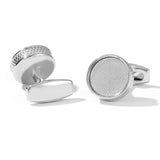 Personalized Round Silver Cufflinks for Men Wedding