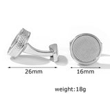 Personalized Round Cufflinks Silver XK22S008 Wedding Buttons Jewelry