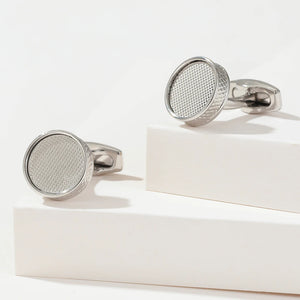 Personalized Round Cufflinks Silver XK22S008 Wedding Buttons Jewelry