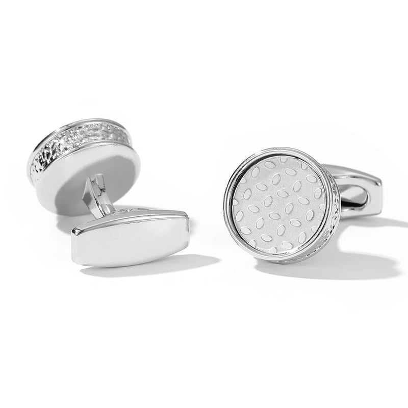 Personalized Round Formal Dress Shirt Cuff Links for Men
