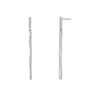 Silver Olive Leaf Climber Earrings for Women