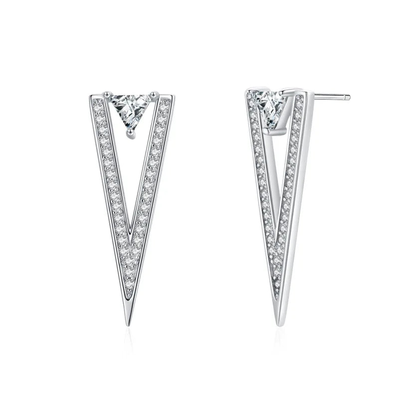 Women's Silver Olive Leaf Climber Earrings