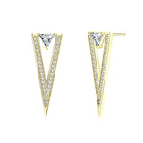 Women's Silver Olive Leaf Climber Earrings