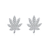 Women's Silver Olive Leaf Climber Earrings