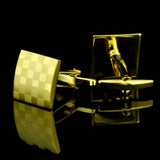 Small Plaid Checkered Louver Laser Men's Cufflinks Jewelry