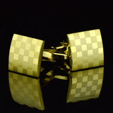 Small Plaid Checkered Louver Laser Men's Cufflinks Jewelry