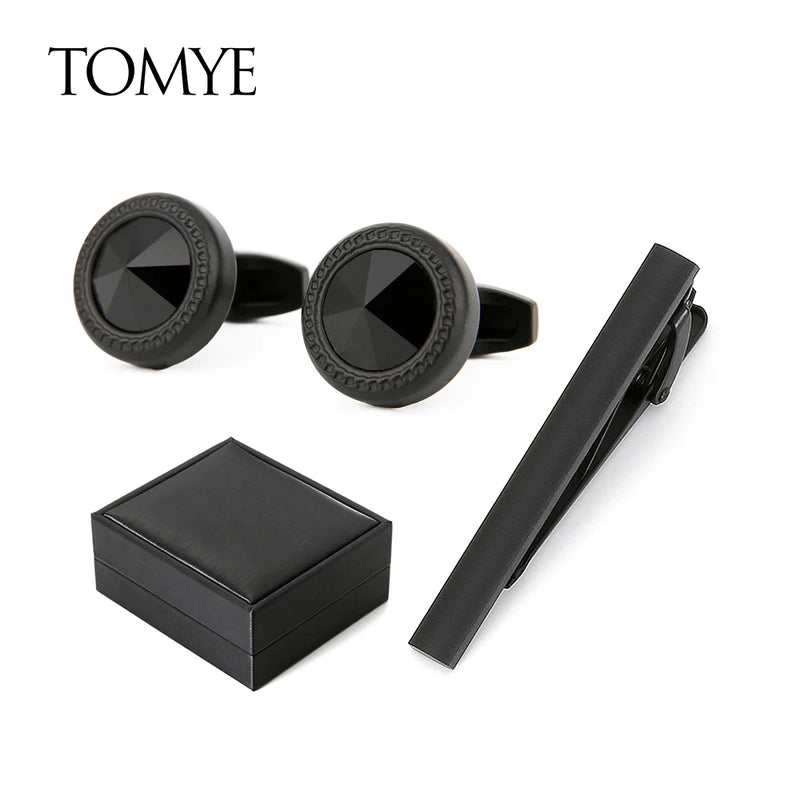 Cufflinks Tie Clip Set TZ21006 Business Dress Shirt Cuff Links for Men