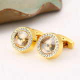 Unisex Metal Copper Cufflinks and Tie Clip Set