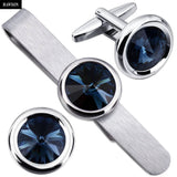 Crystal Cufflinks & Tie Bar Set for Men