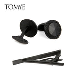 Men's Cufflinks and Tie Clip Set High Formal Business Shirt Cuff Links