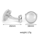 Men's Round Silver Formal Cufflinks XK22S030
