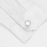 Men's Round Silver Formal Cufflinks XK22S030