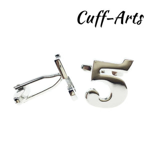 Arabic Numerals 5 Cufflink Shirt Cuff links for Men by Cuffarts