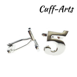 Arabic Numerals 5 Cufflink Shirt Cuff links for Men by Cuffarts