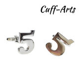 Arabic Numerals 5 Cufflink Shirt Cuff links for Men by Cuffarts