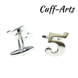 Arabic Numerals 5 Cufflink Shirt Cuff links for Men by Cuffarts