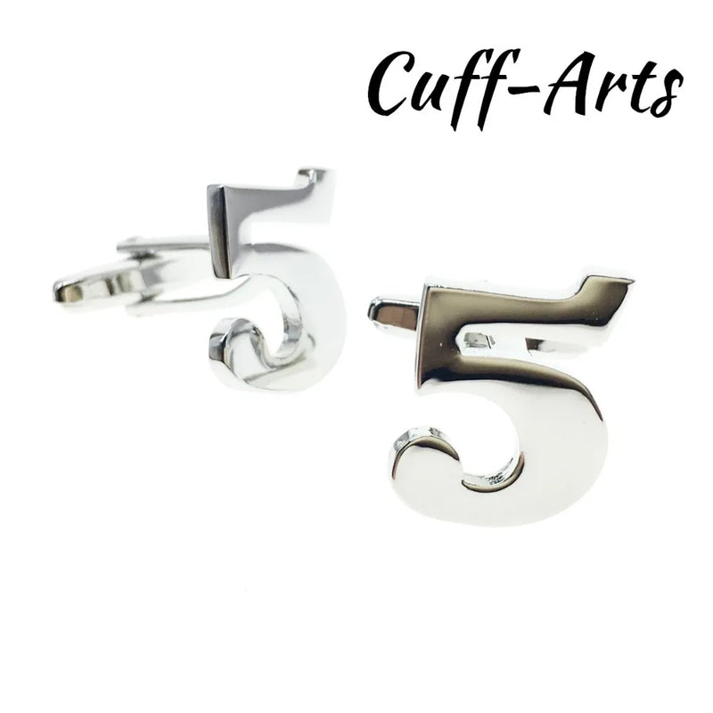 Arabic Numerals 5 Cufflink Shirt Cuff links for Men by Cuffarts