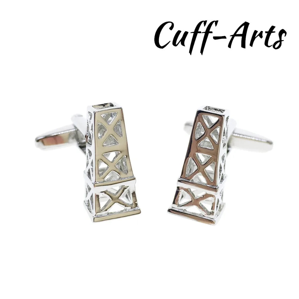 Oil Rig Cufflinks Mens Vintage Gemelos by Cuffarts C10367