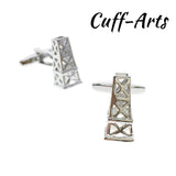 Oil Rig Cufflinks Mens Vintage Gemelos by Cuffarts C10367