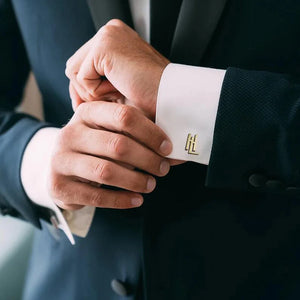 Men's Letter Cufflinks Personalized Stainless Steel Wedding Gift