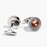 Men's Crystal Round Rose Button Cufflinks Wedding Dress Shirt Cuff Links