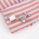 Men's Crystal Square Silver Cufflinks XK18S390