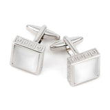 Men's Crystal Square Silver Cufflinks XK18S390