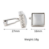 Men's Crystal Square Silver Cufflinks XK18S390