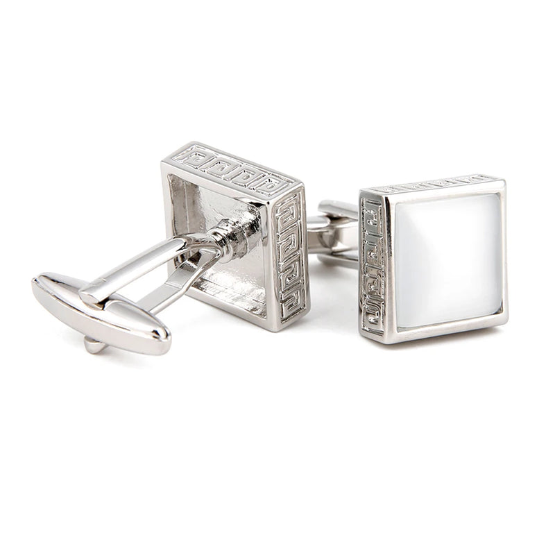Men's Crystal Square Silver Cufflinks XK18S390