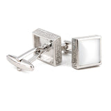 Men's Crystal Square Silver Cufflinks XK18S390