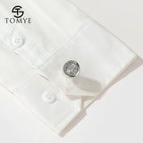 Men's Classic Round Silver Metal Cufflinks