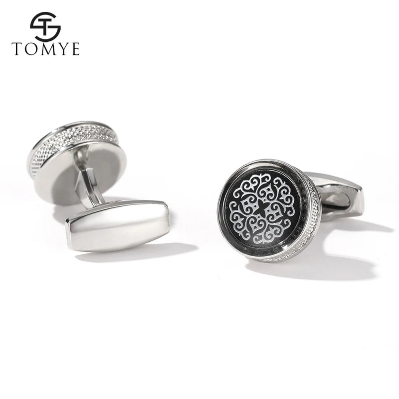 Men's High Round Pattern Cufflinks XK20S078