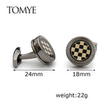 Men's XK21S017 High Grey Round Cufflinks