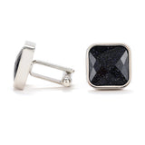 Men's Bluestone Silver Square Cufflinks XK22S021