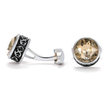 High Brown Crystal Round Cufflinks for Men
