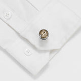 High Brown Crystal Round Cufflinks for Men