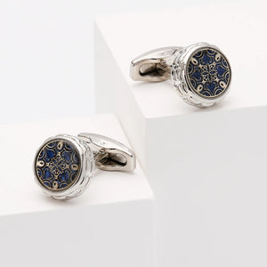 Men's XK22S035 Personalized Round Cuff Links