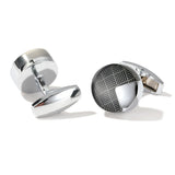 Men's Silver Round Cufflinks XK22S038 Formal Dress Shirt Wedding