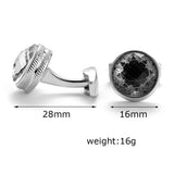 Men's Round Grey Silver Cufflinks XK22S039