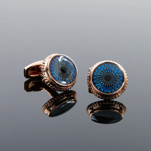 Men's Rose Round Cufflinks Business Dress Shirt Wedding Cuff Links
