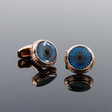Men's Rose Round Cufflinks Business Dress Shirt Wedding Cuff Links