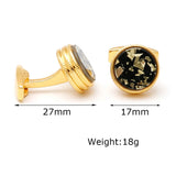 Men's XK23005 Golden Round Cufflinks for Wedding