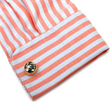 Men's XK23005 Golden Round Cufflinks for Wedding