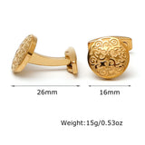 Men's Stainless Steel Golden Pattern Cufflinks XK23044