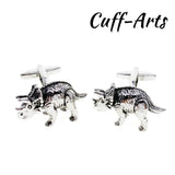 Triceratops Dinosaur Cufflinks Gemelos Gemelli Spinki by Cuffarts