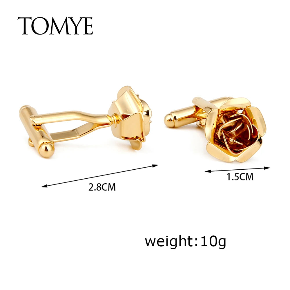 High Rose Formal Business Dress Shirts Cuff Links