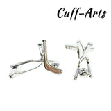 Mens Hockey Stick & Ball Sport Cufflinks by Cuffarts C10212